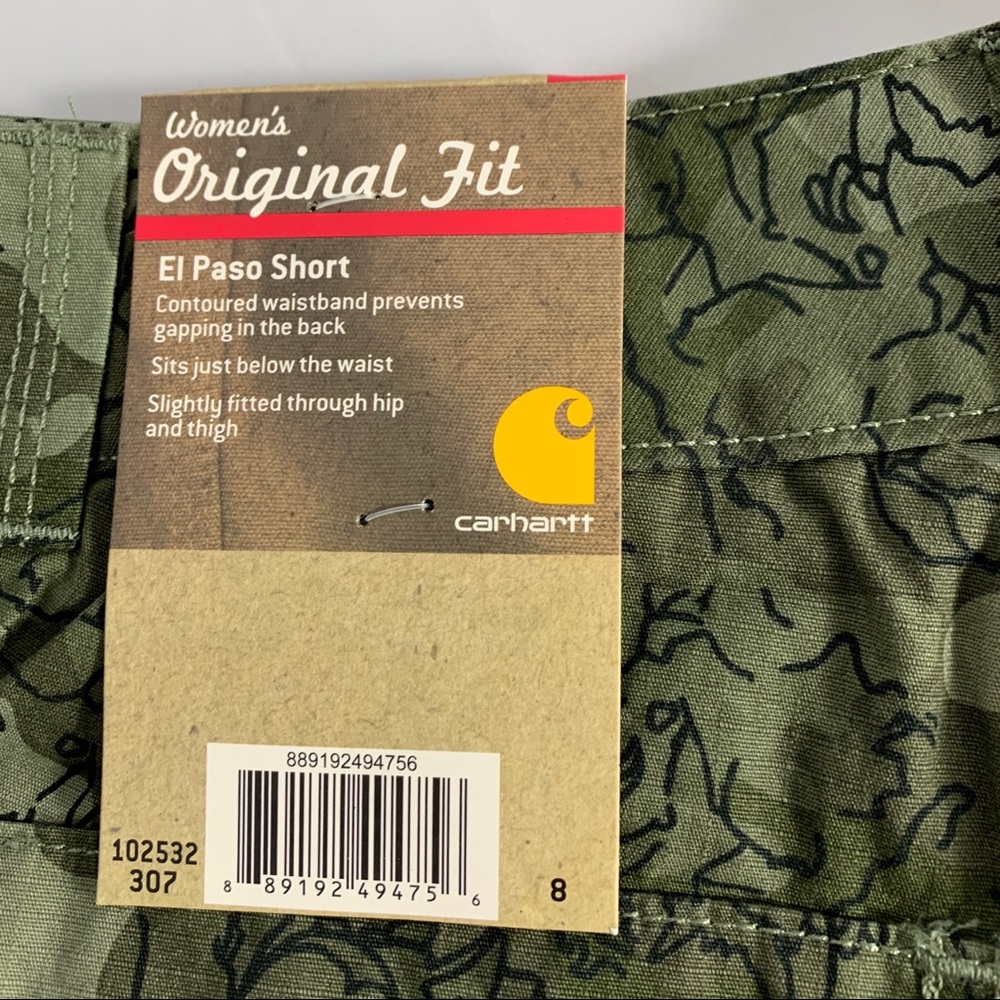 Carhartt Original Fit El Paso Shorts Green Camo - Picture 5 of 11